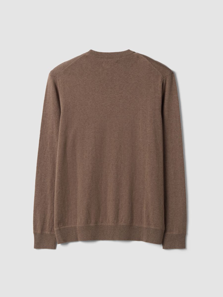 Brown cotton and cashmere blend crew-neck jumper_2