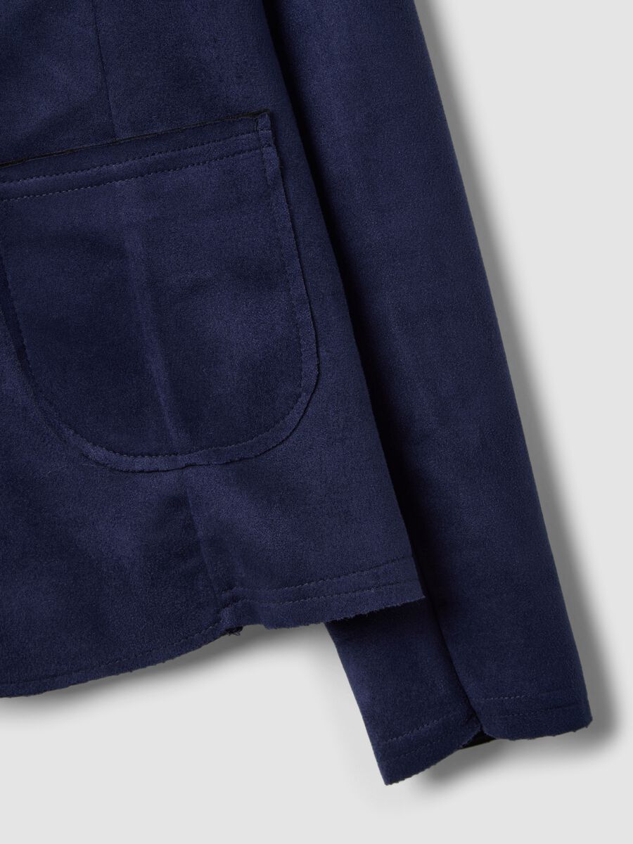 Giacca leggera blu regular fit con tasche_5