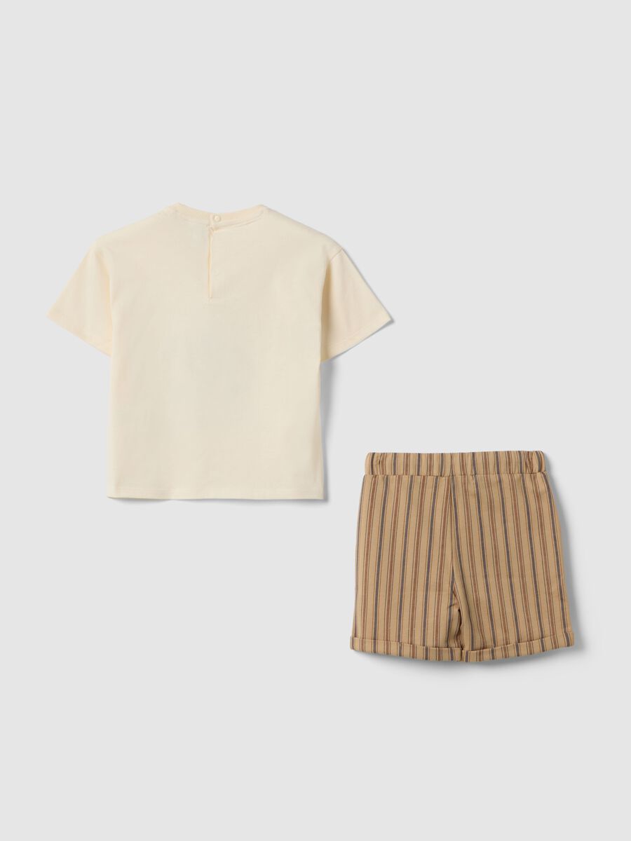 Set maglia shorts in puro cotone multicolor da bimbo con Topolino_1