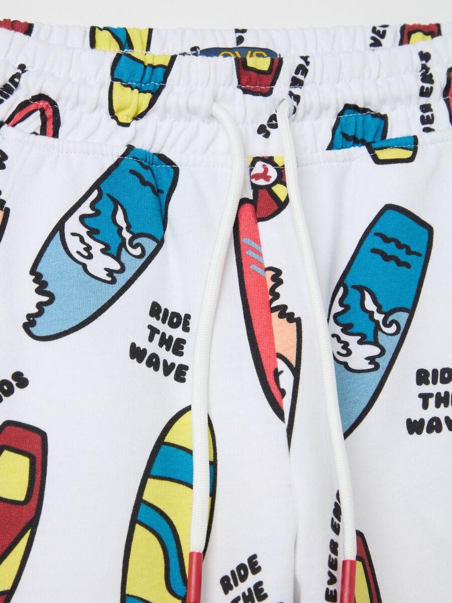 Cotton Bermuda shorts with drawstring and print_3