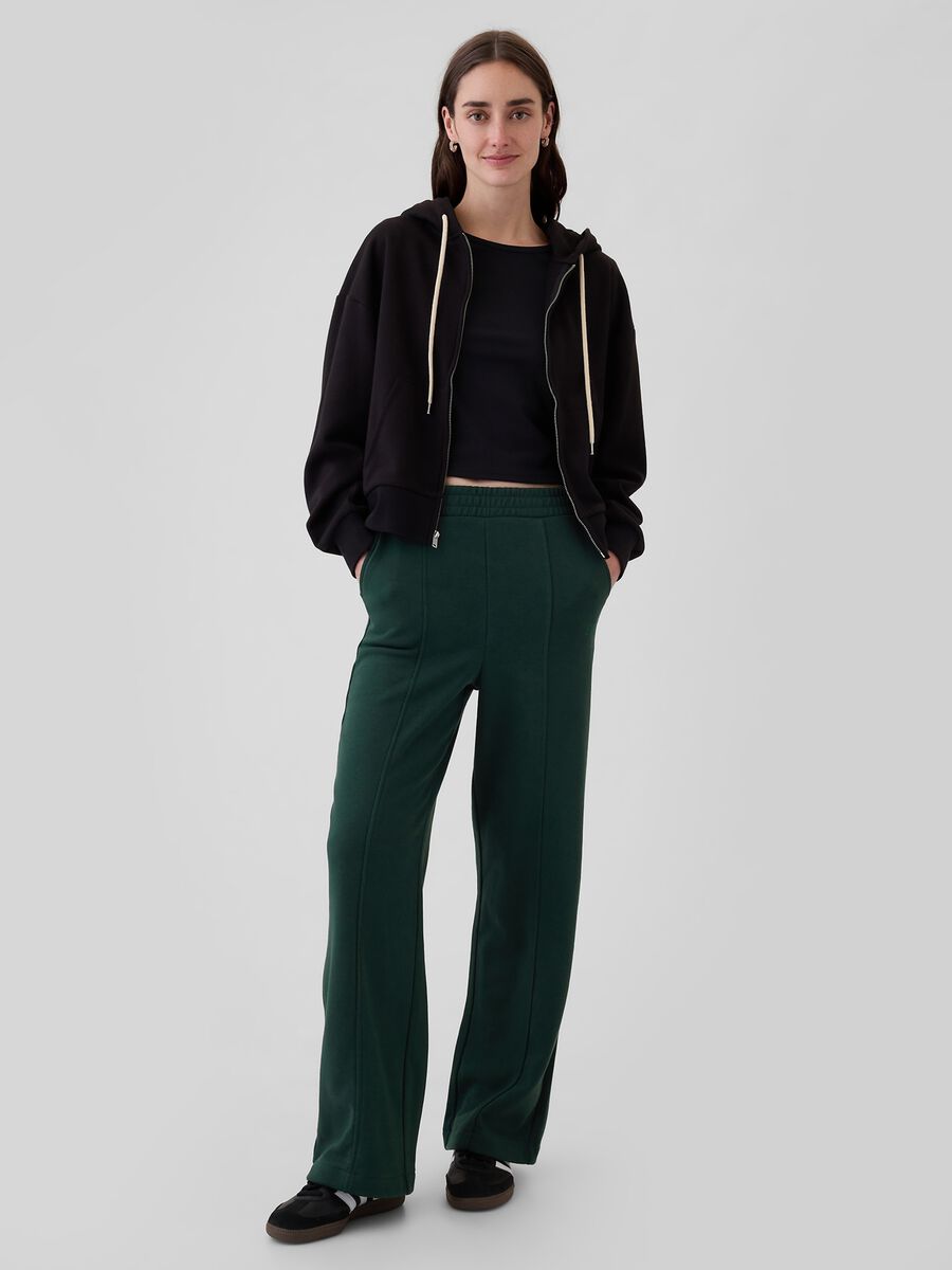 Straight-fit jogger trousers with raised stitching_0