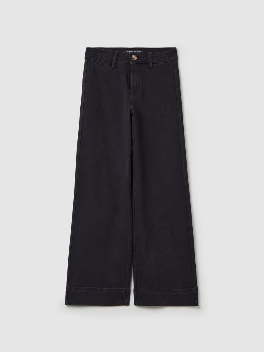 Flare-fit high-rise culotte jeans_4