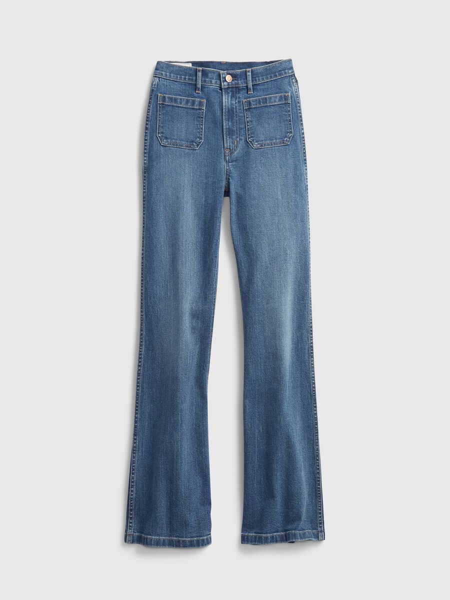 Jeans flare fit a vita alta_4