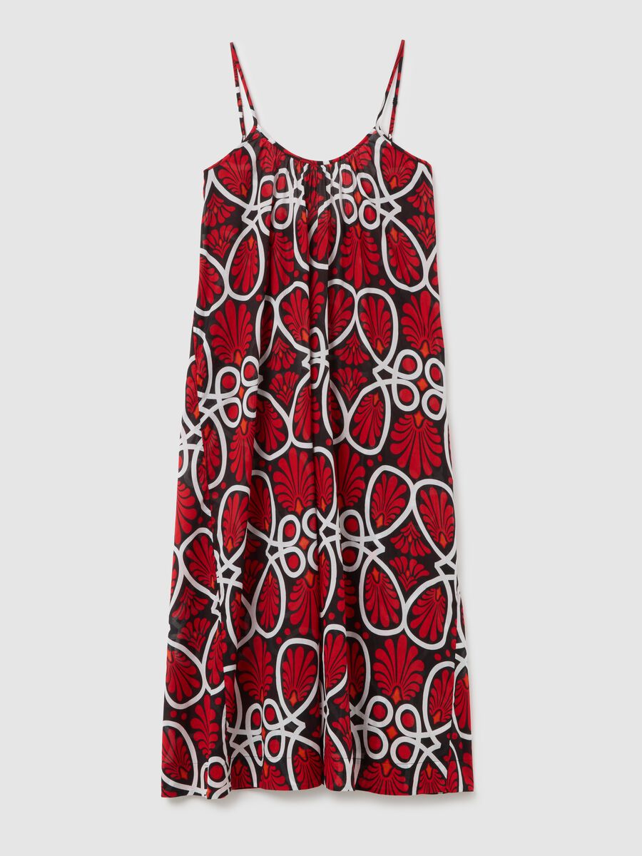 Women's long dress in pure multicolour cotton, regular fit_4