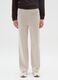 Beige wide leg stretch cotton trousers_1