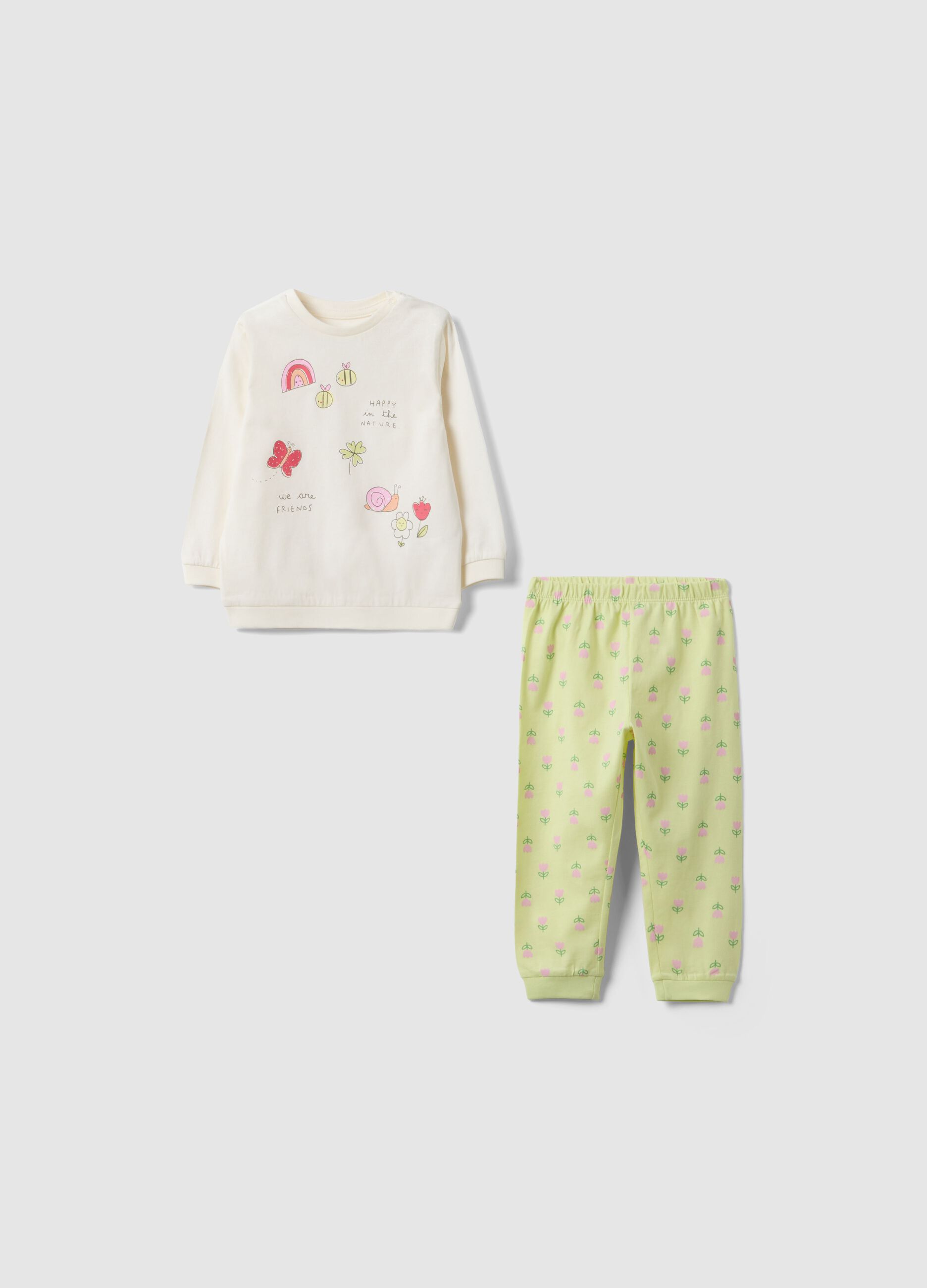 Multicolour pure cotton regular fit pyjamas for children
