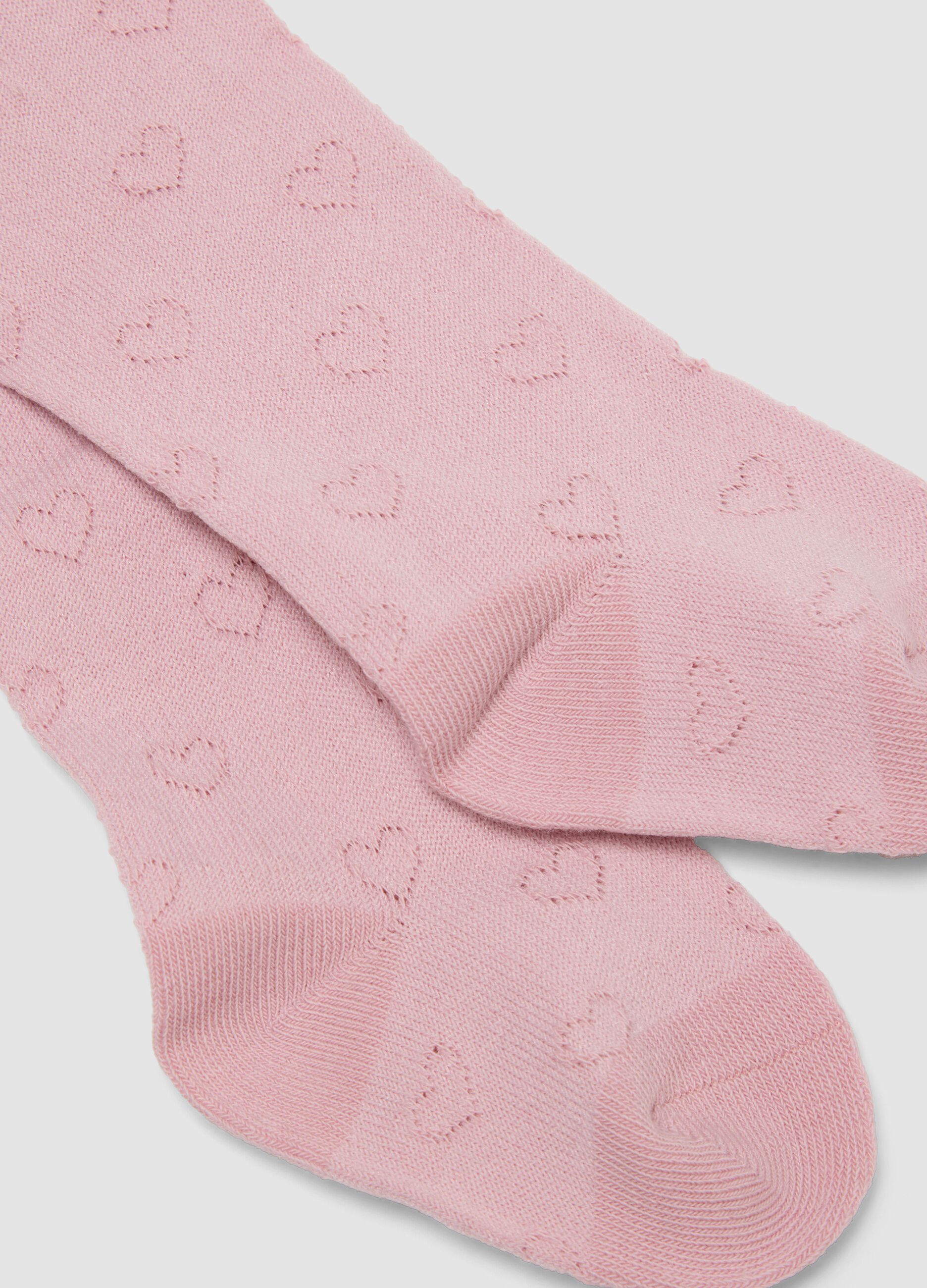 Bipack di collant rosa in cotone organico elasticizzato