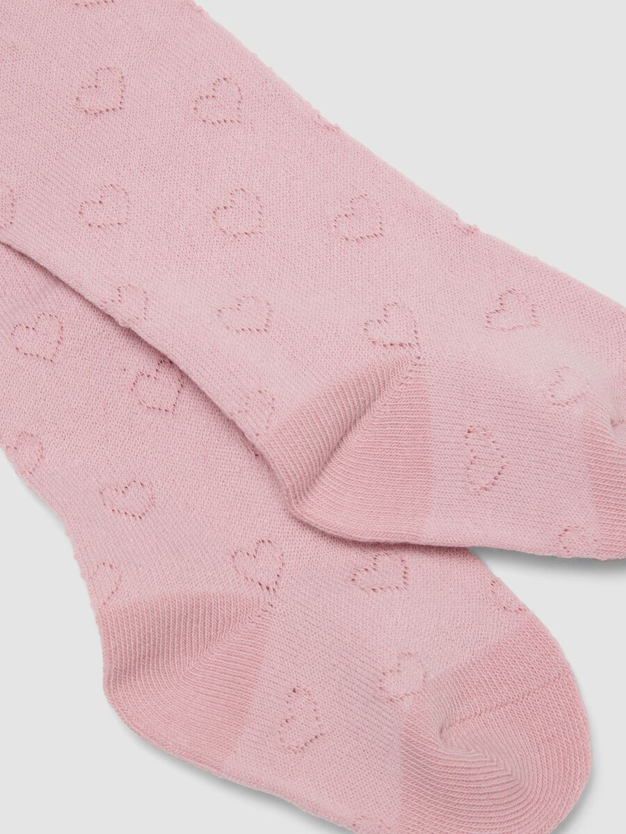 Bipack di collant rosa in cotone organico elasticizzato_2