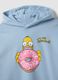 Blue cotton-blend hoodie with Simpsons print_1