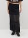 Long black lace skirt with asymmetric design_1