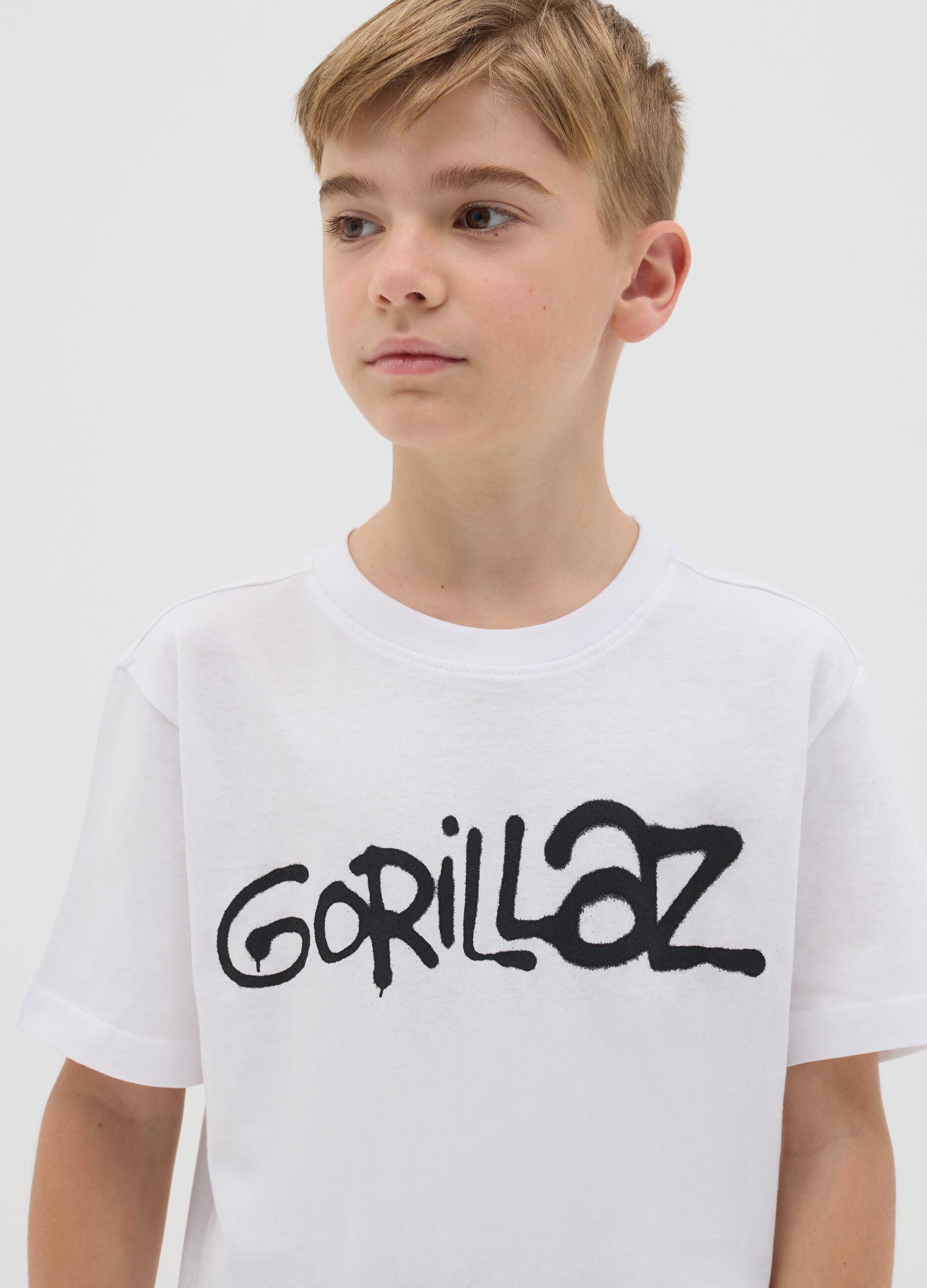 T-shirt in cotone con stampa Gorillaz