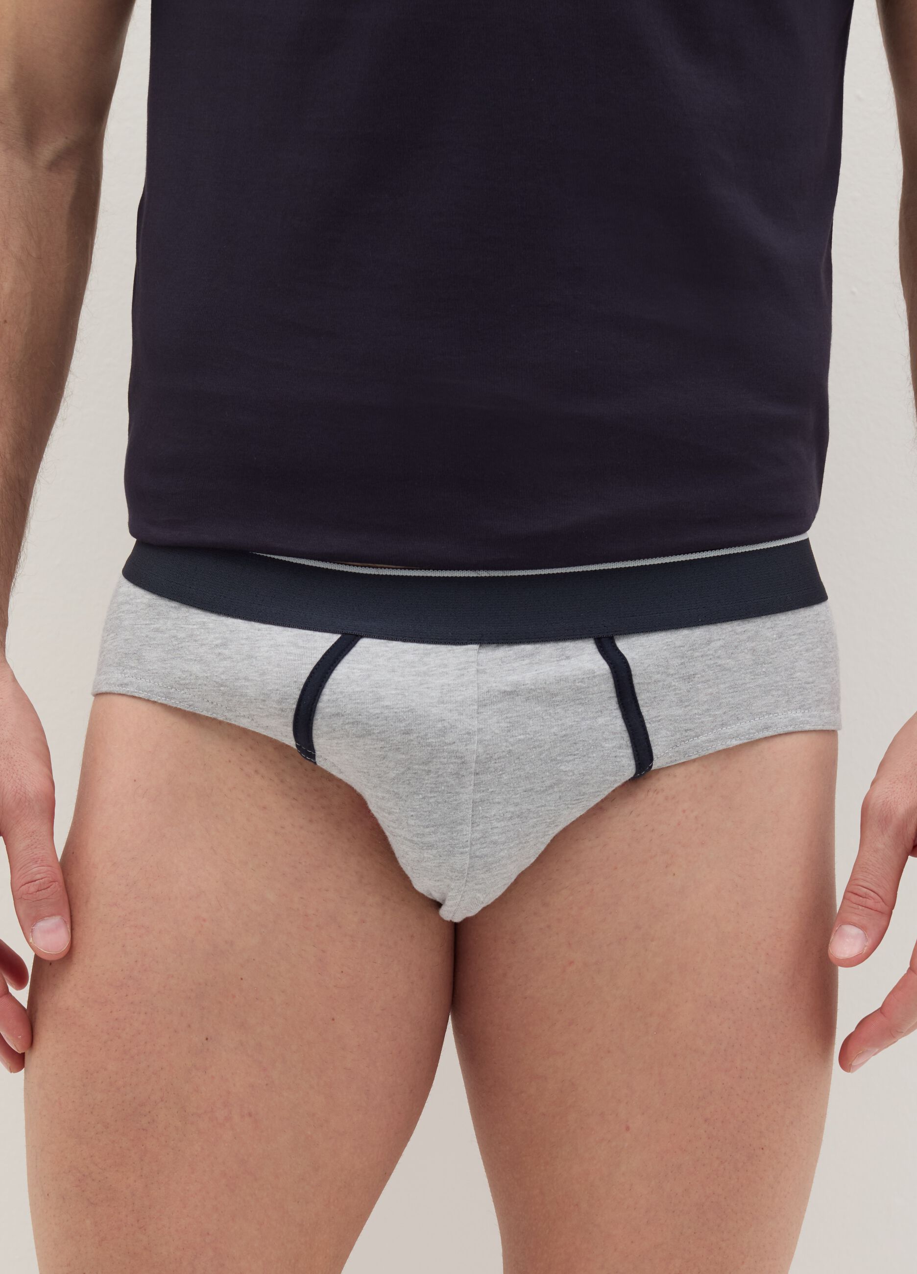Three-pair pack briefs in stretch cotton