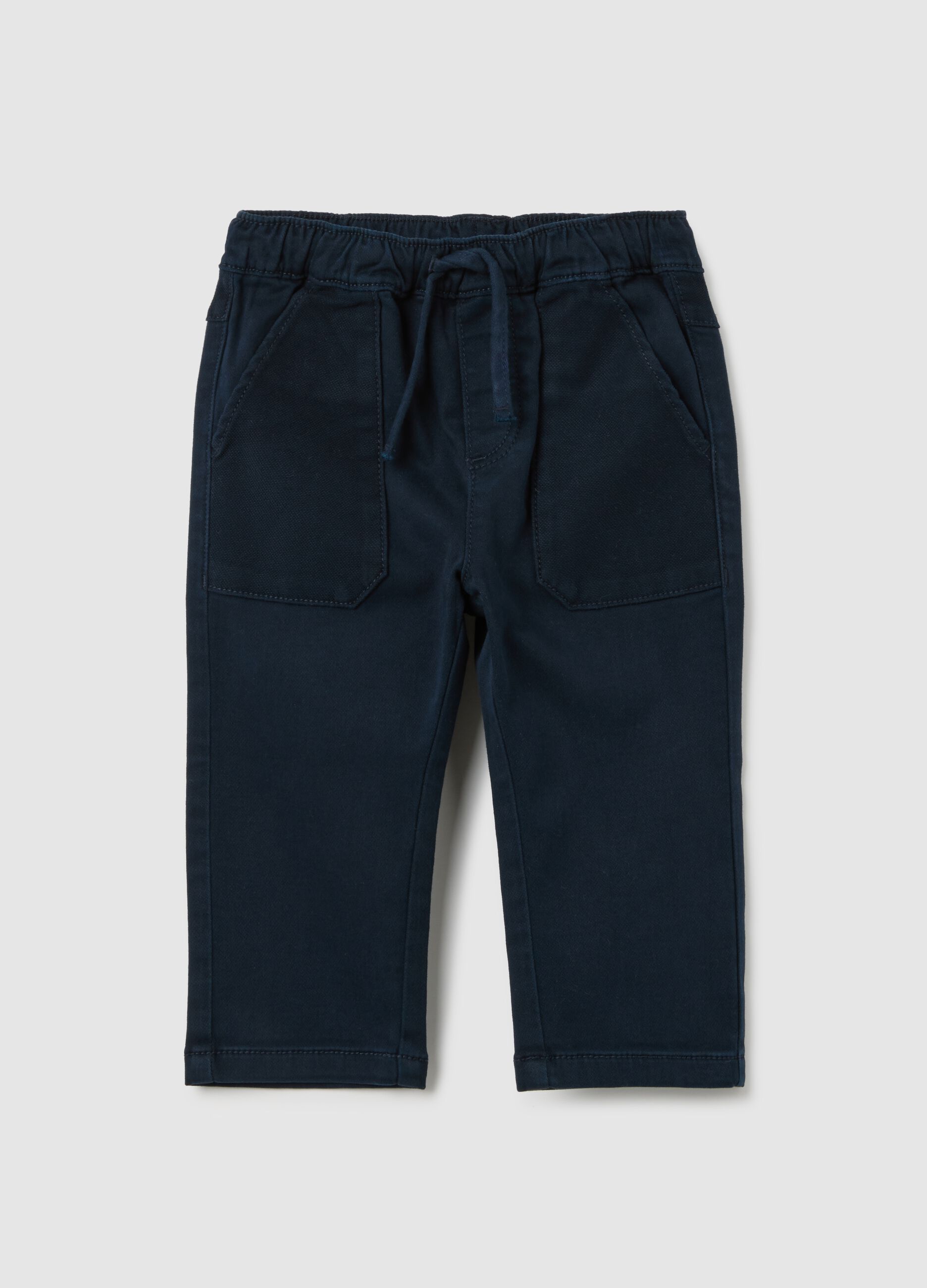 Children's blue cotton trousers regular fit