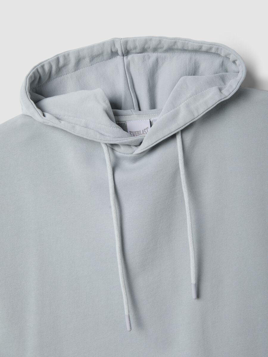 Grey cotton blend sleeveless hoodie regular fit_1