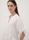 White pure linen dress with Mandarin collar, regular fit_2