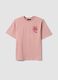 Pink pure cotton T-shirt with embroidery_0