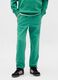 Green cotton blend trousers_1