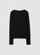 T-shirt nera in puro cotone a maniche lunghe girocollo regular fit_6