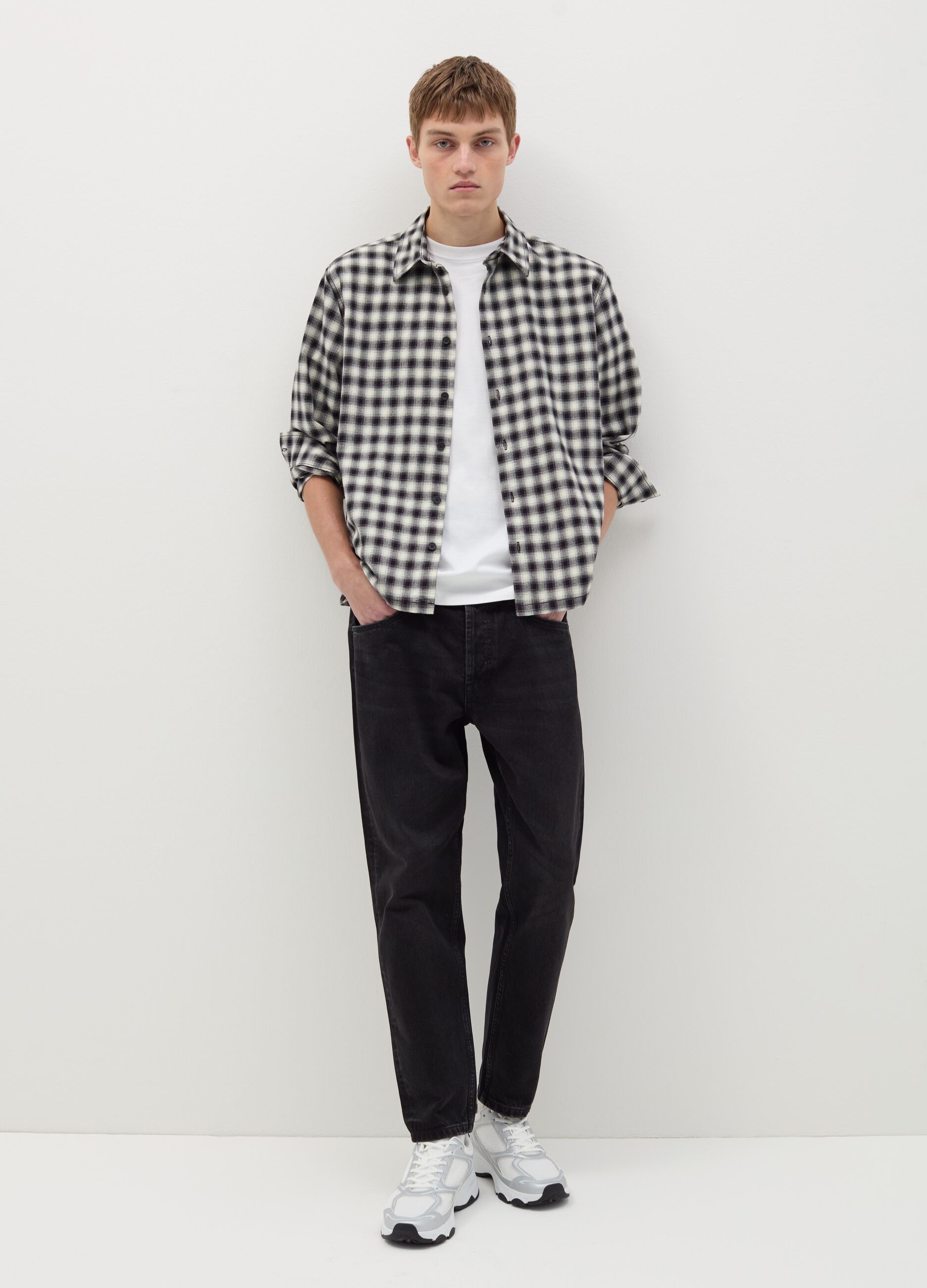 Shirt with check pattern
