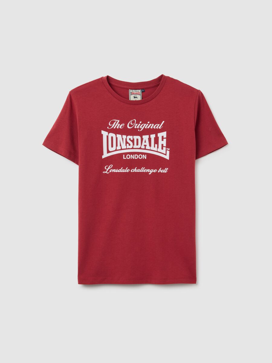 T-shirt in puro cotone rossa regular fit_0