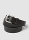 Black genuine leather belt with metal buckle_2