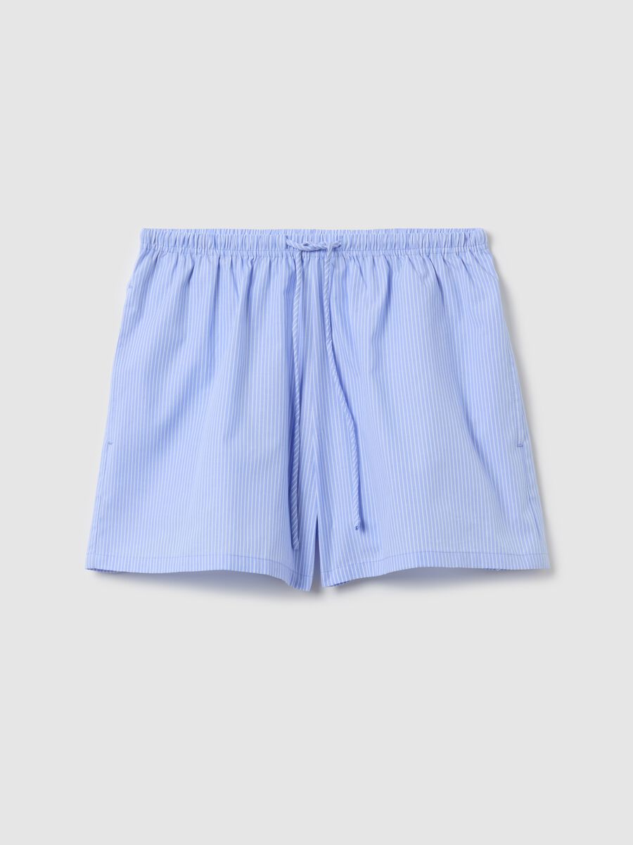 Blue check shorts in cotton_4