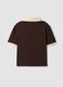Brown cropped stretch-cotton polo with print, regular fit_6
