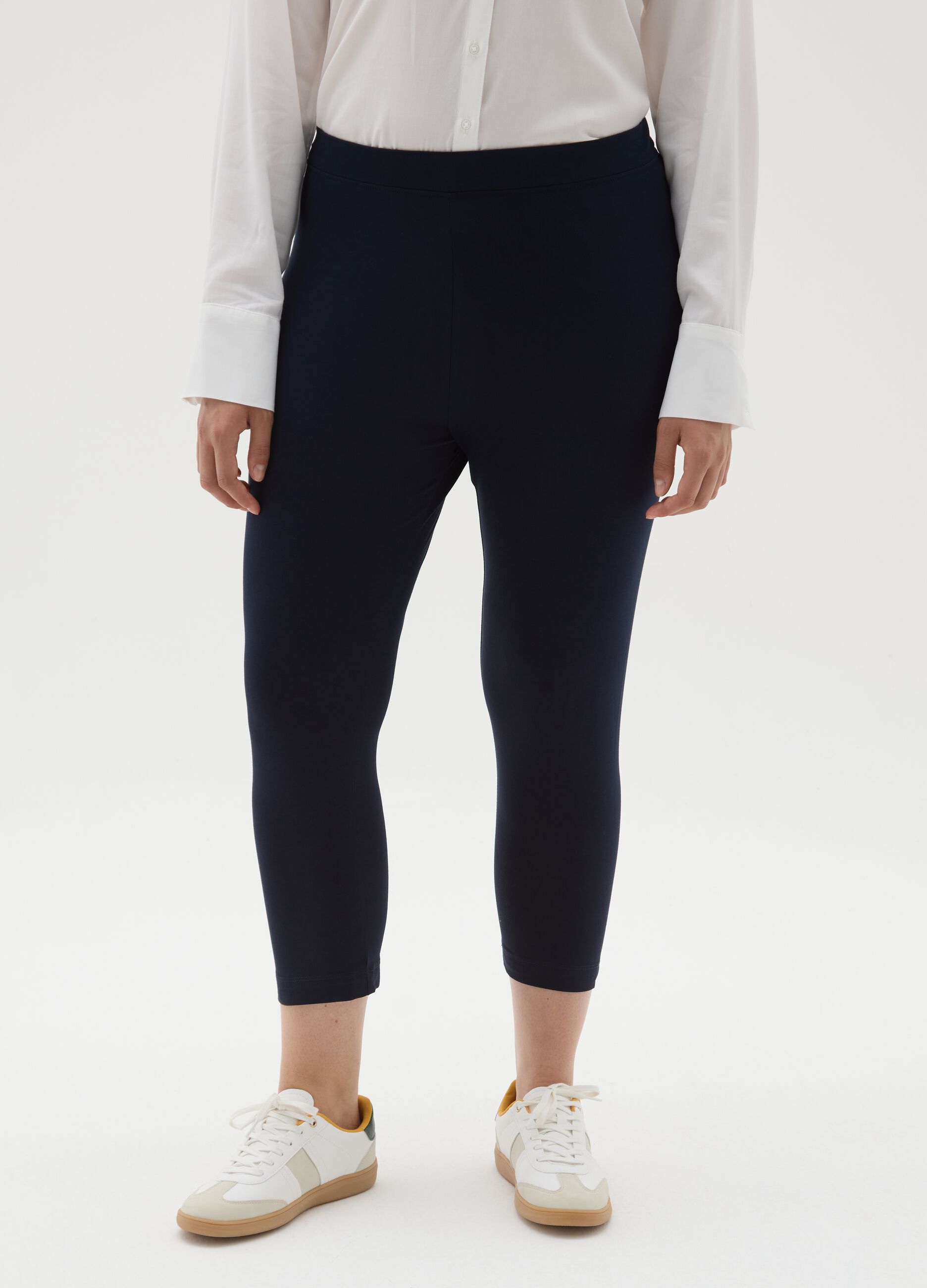 Leggings da donna in cotone blu skinny fit