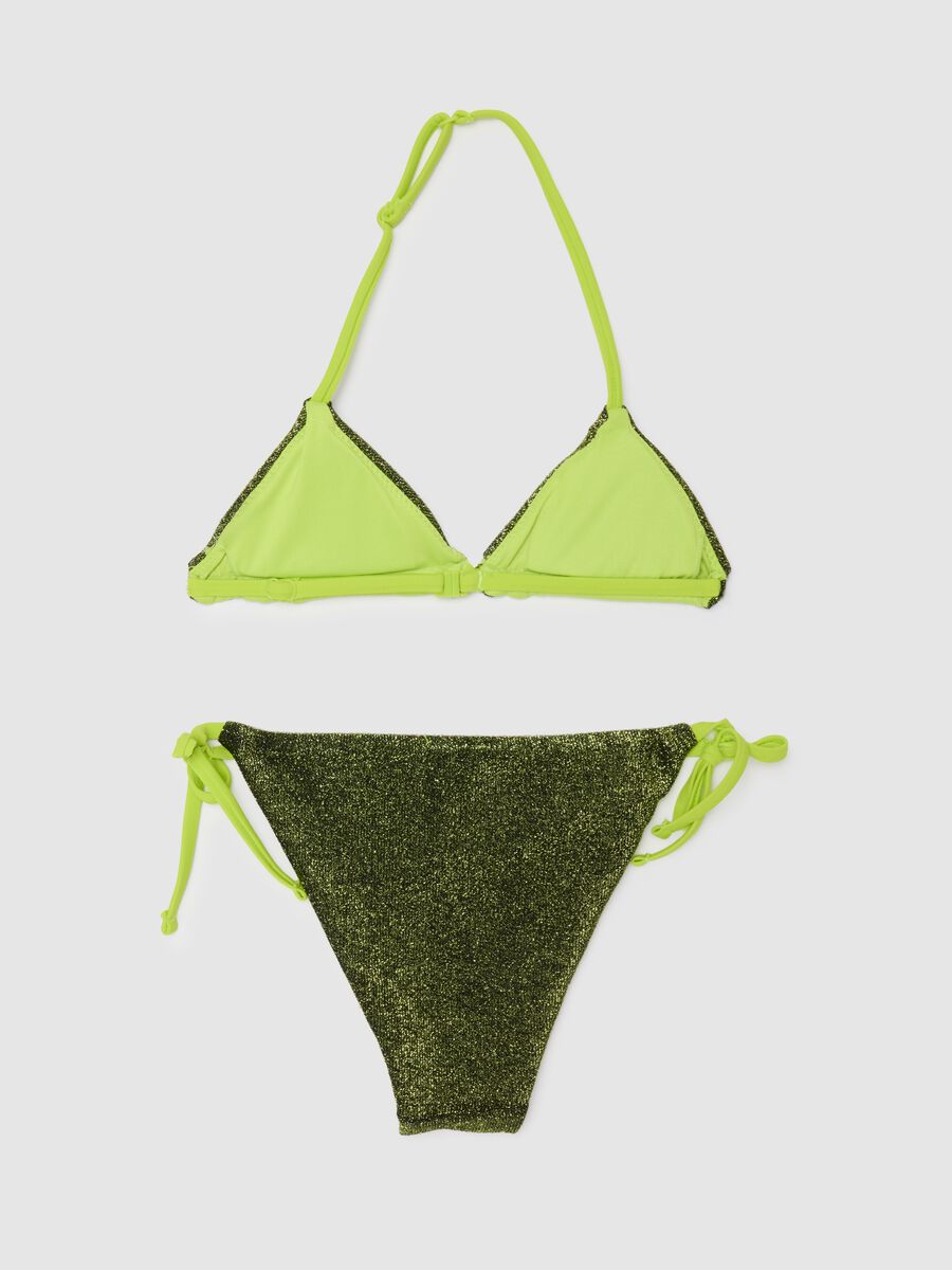 Multicoloured Elastic Blend Girls' Bikini_1