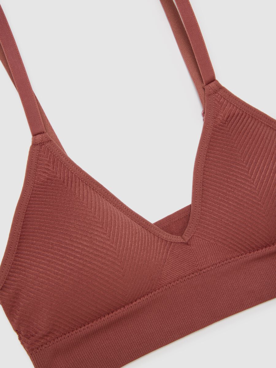 Brown Stretch Fabric Bra_5