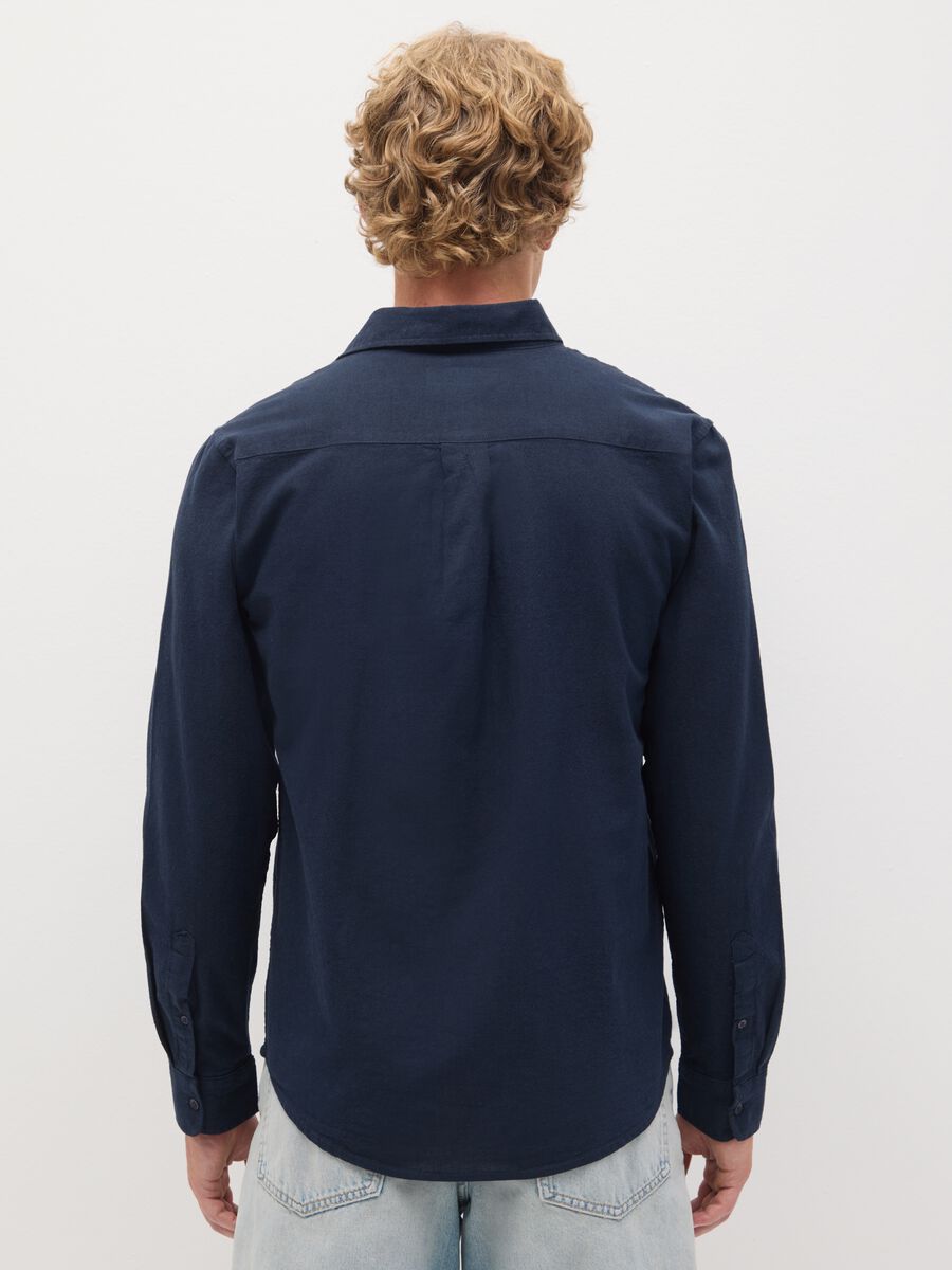 Men's Blue Cotton Regular Fit Shirt_3