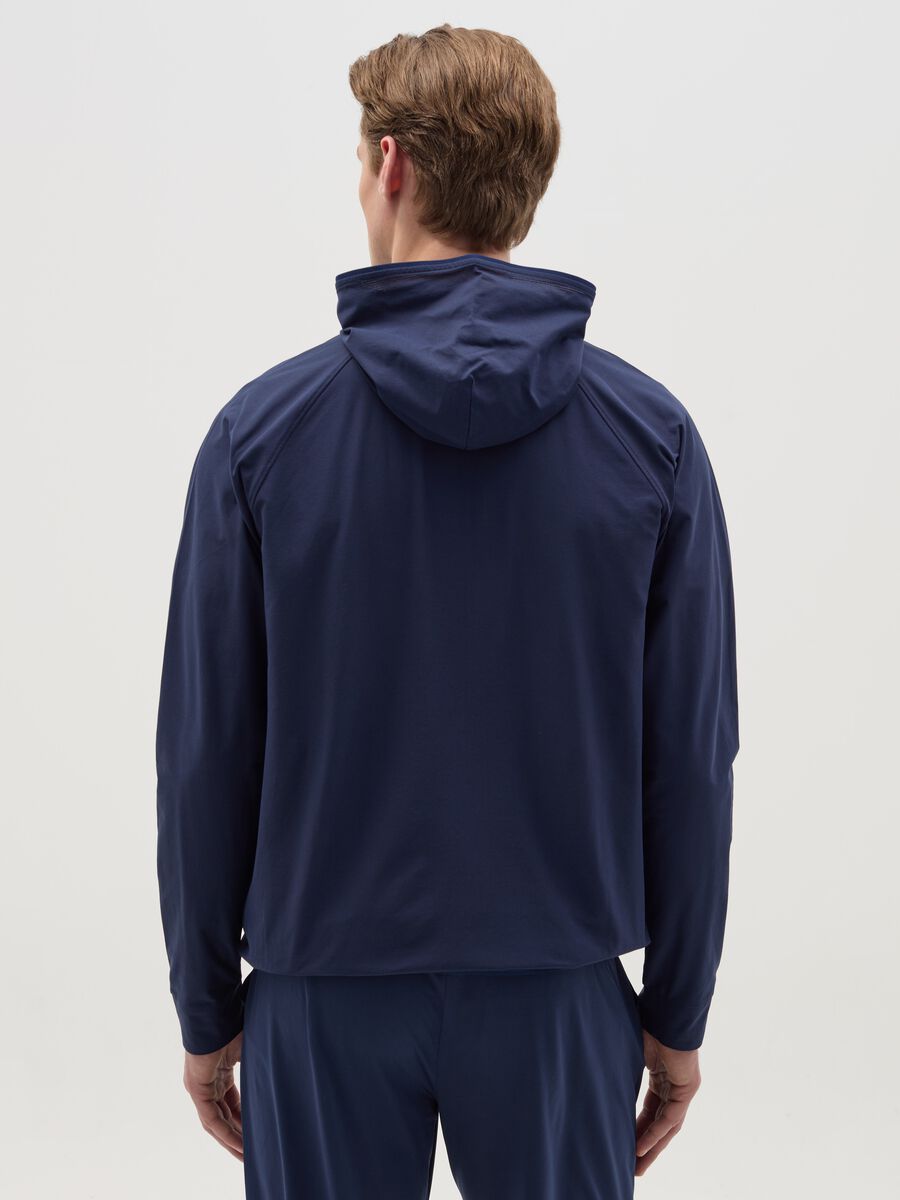 Full-zip sweatshirt in technical fabric with hood_2