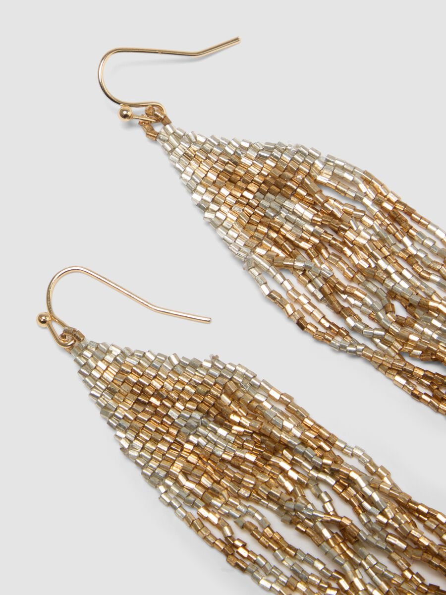 Dangling Earrings with Multicolour Glass Beads_2