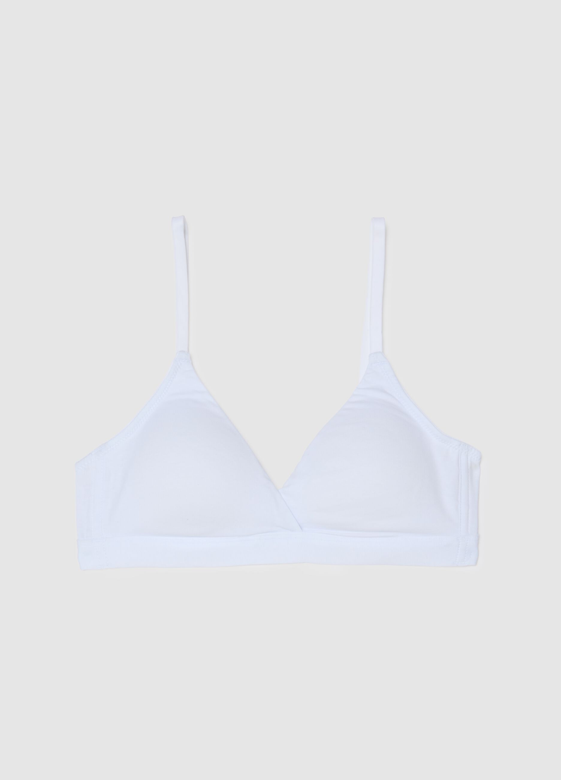 White stretch cotton sports bra