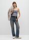 Blue baggy jeans in pure cotton with glitter details_0