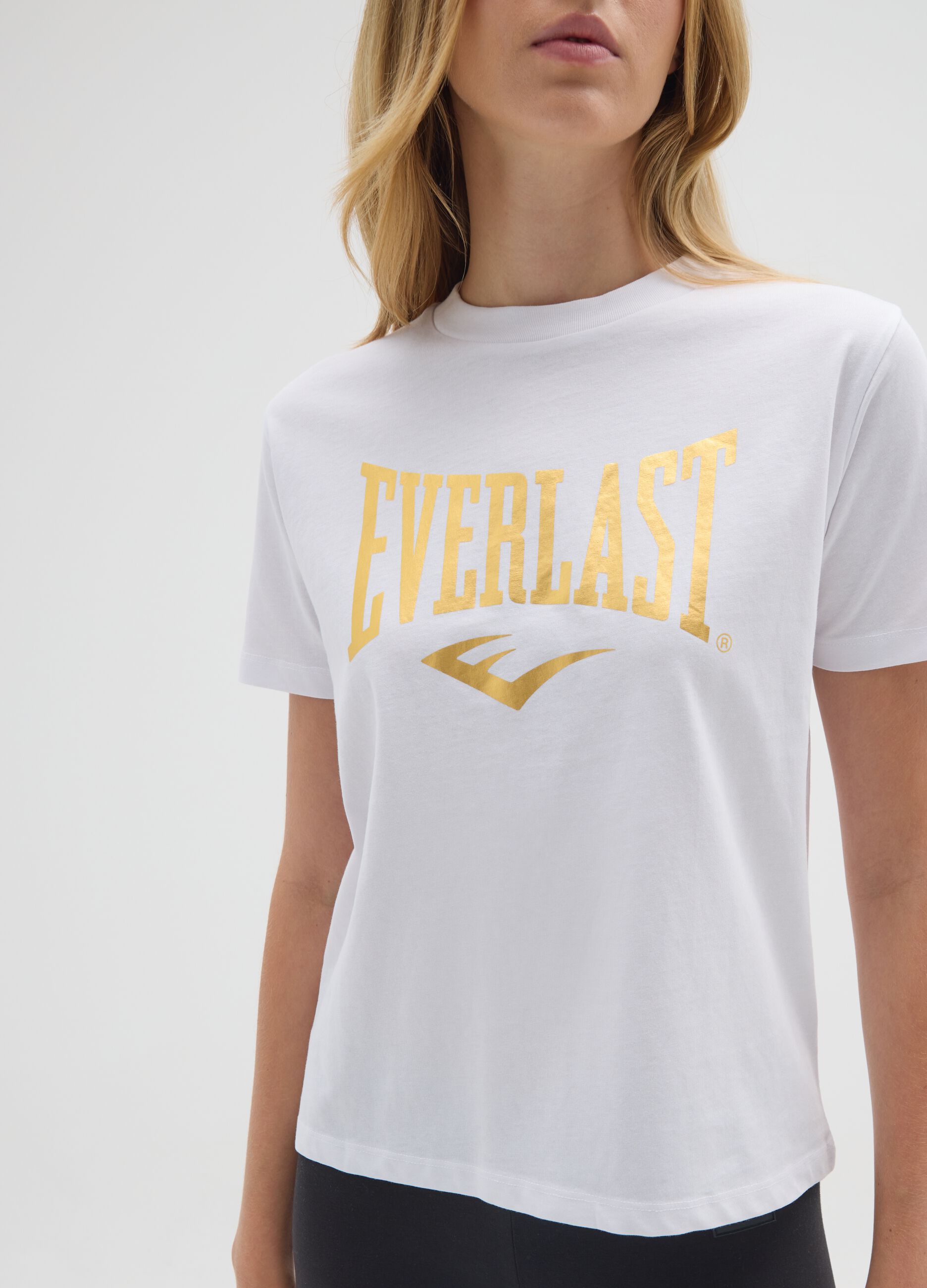 White pure cotton regular fit Everlast T-shirt
