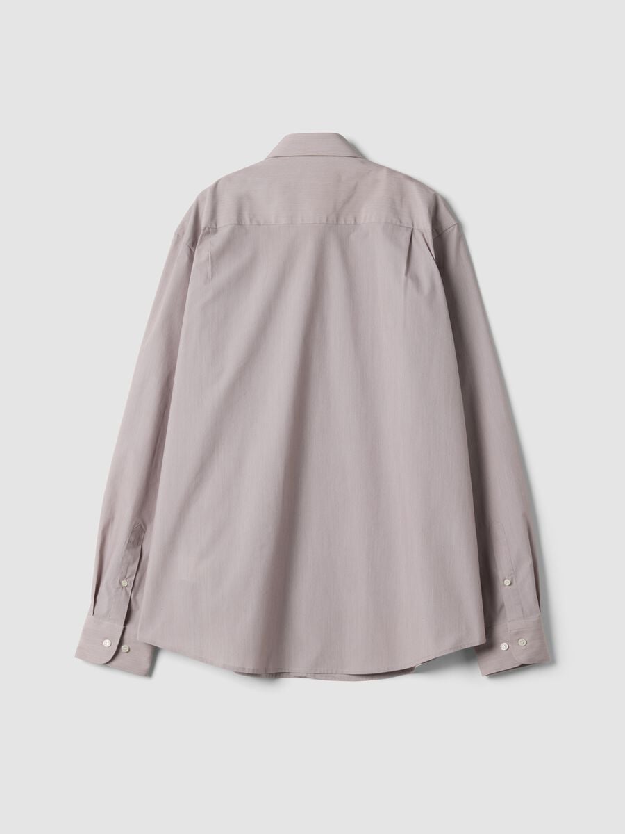 Camicia popeline grigia in misto lyocell con collo francese easy iron_2