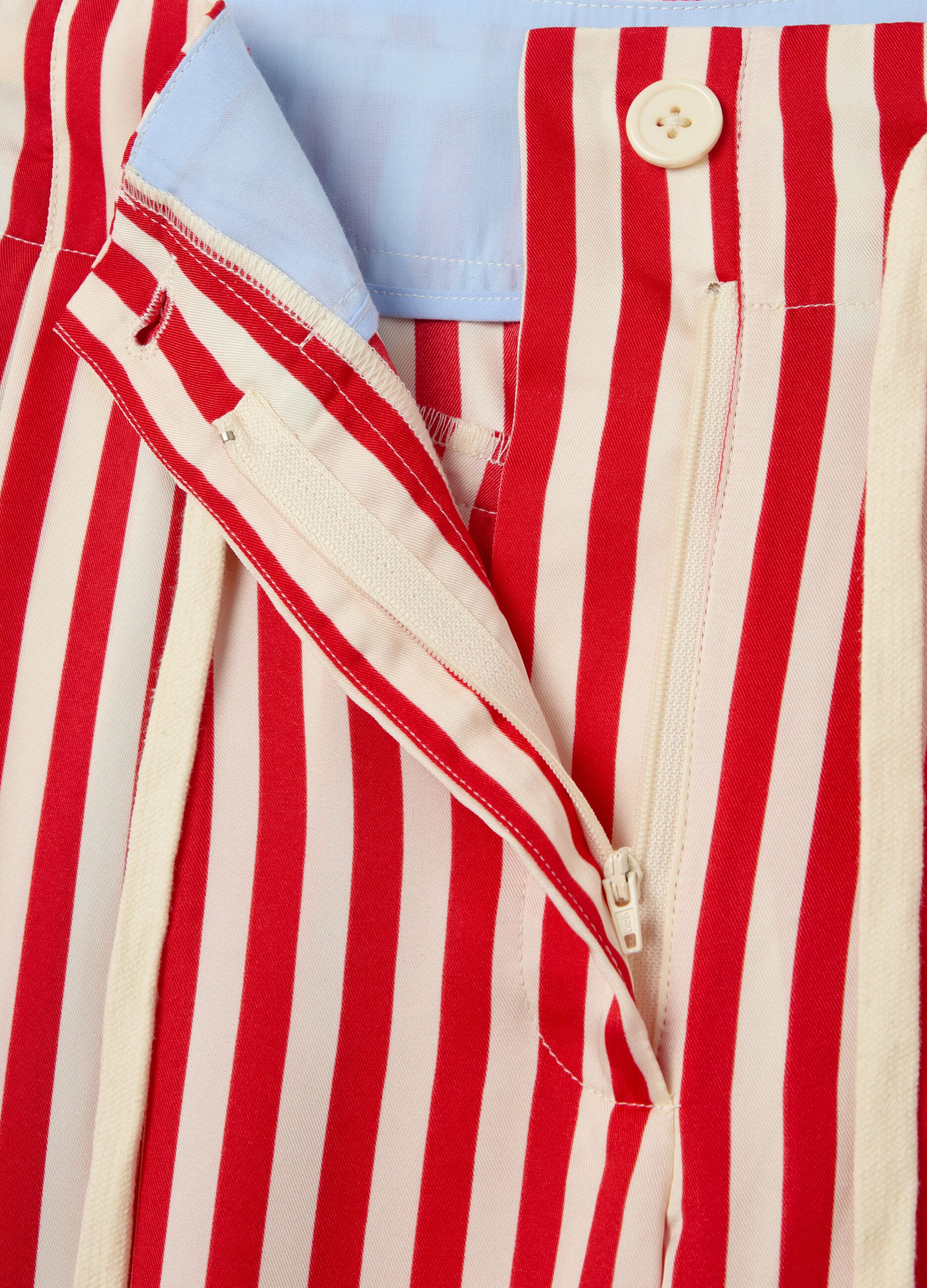 Pantalone gamba larga a righe con coulisse 