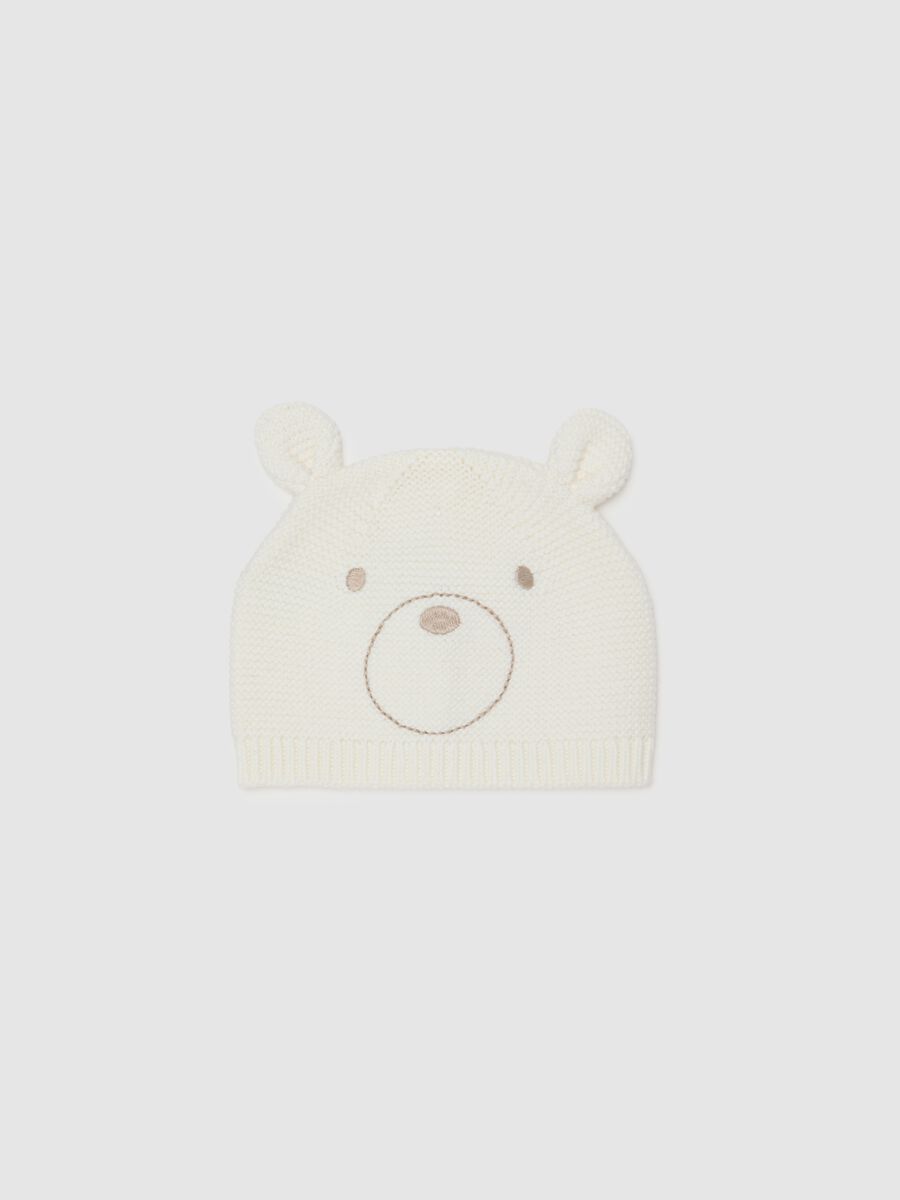 White pure cotton newborn cap_0