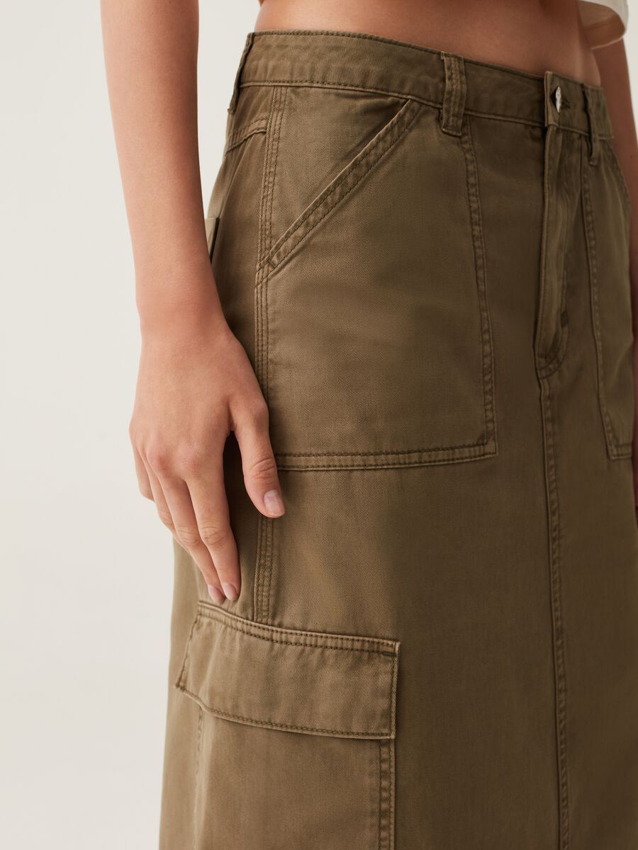 Gonna cargo midi in cotone_3