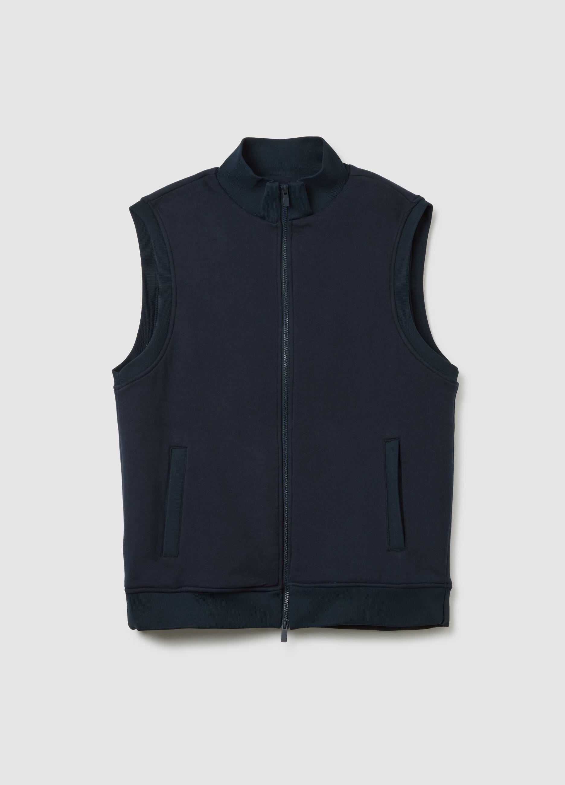 Gilet in puro cotone blu regular fit