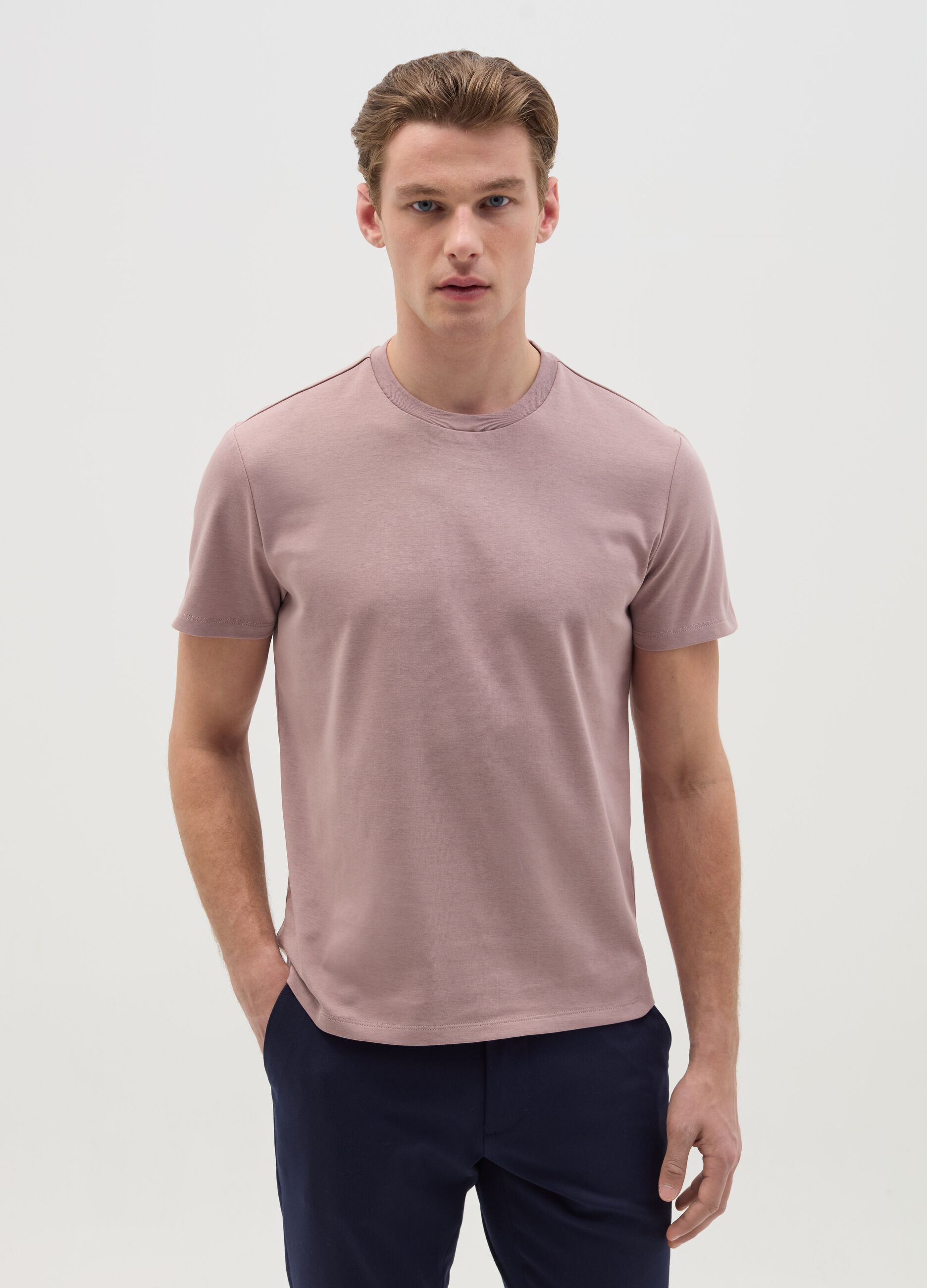 T-shirt with technical fabric
