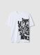 Boys&rsquo; white 100% cotton oversized T-shirt with print_3