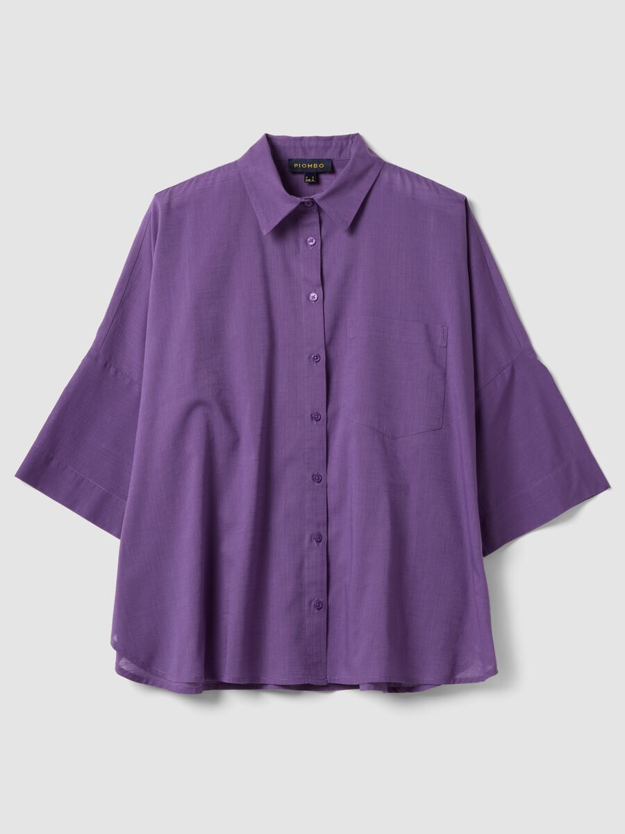 Camicia viola in puro cotone over fit_4