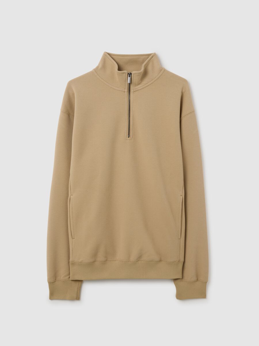 Beige Half-Zip Sweatshirt_4