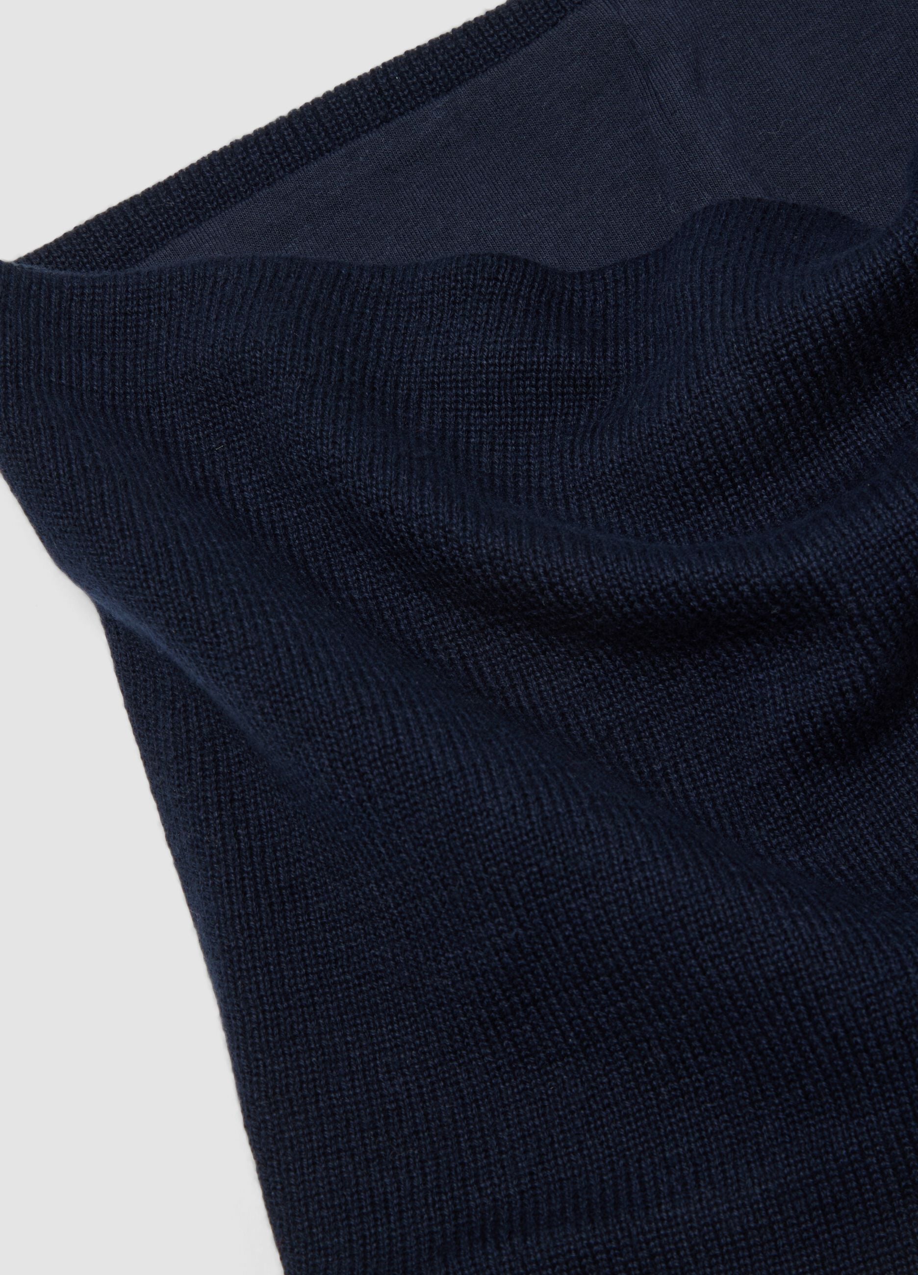 Blue cotton-blend scarf