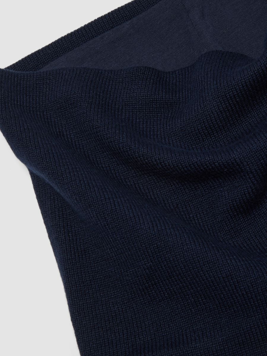 Blue cotton-blend scarf_2