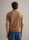 Regular fit brown polo shirt in cotton, linen and silk blend_3