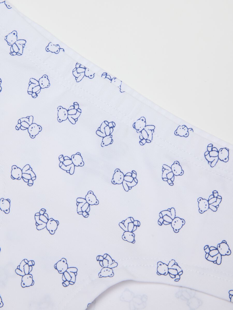 Mutandine in cotone elasticizzato multicolor da bambina con orsacchiotti_2