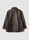 Brown genuine leather jacket with corduroy collar, regular fit_2